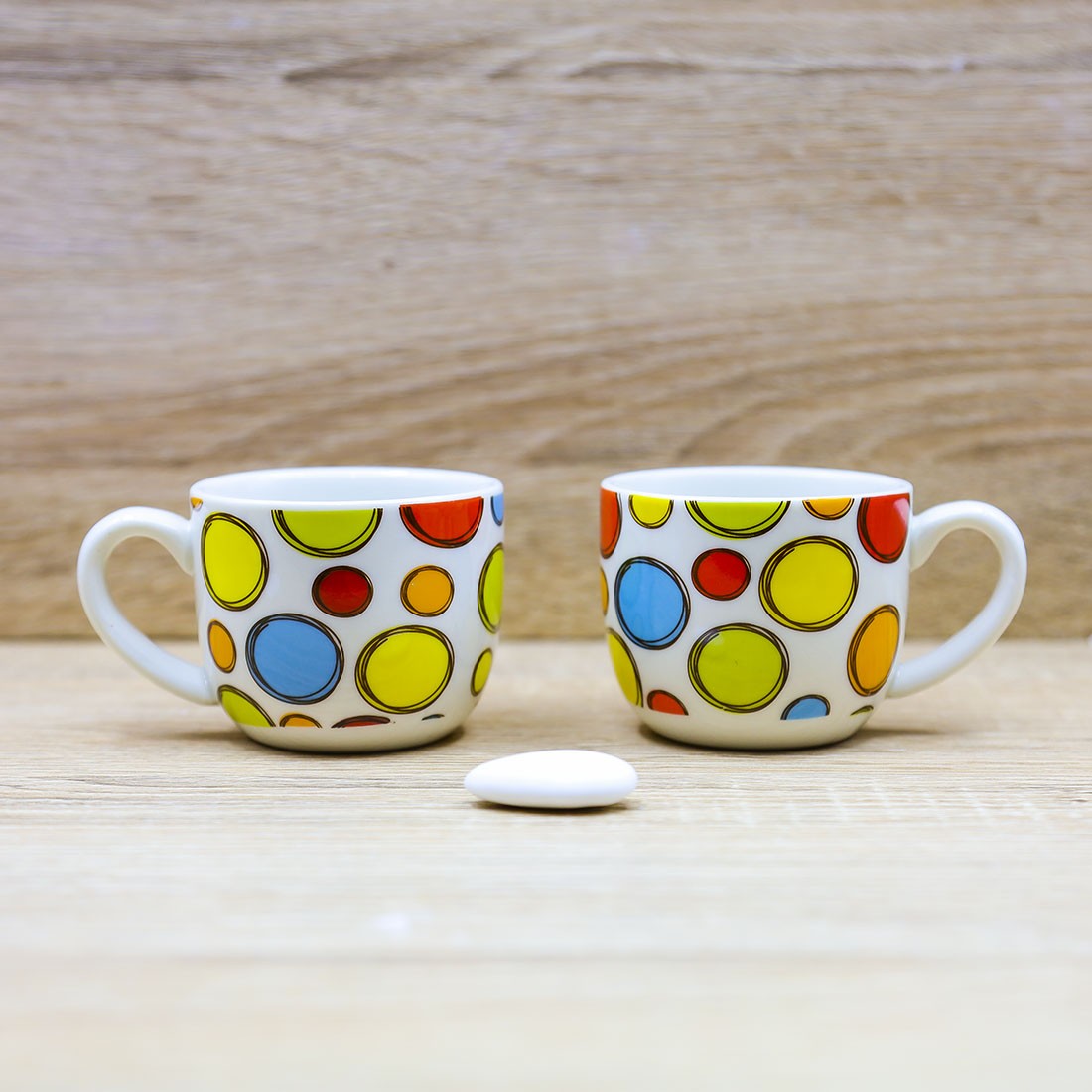 Set 2 Tazzine con Bolle Colorate "Caffettino" Cuore Matto