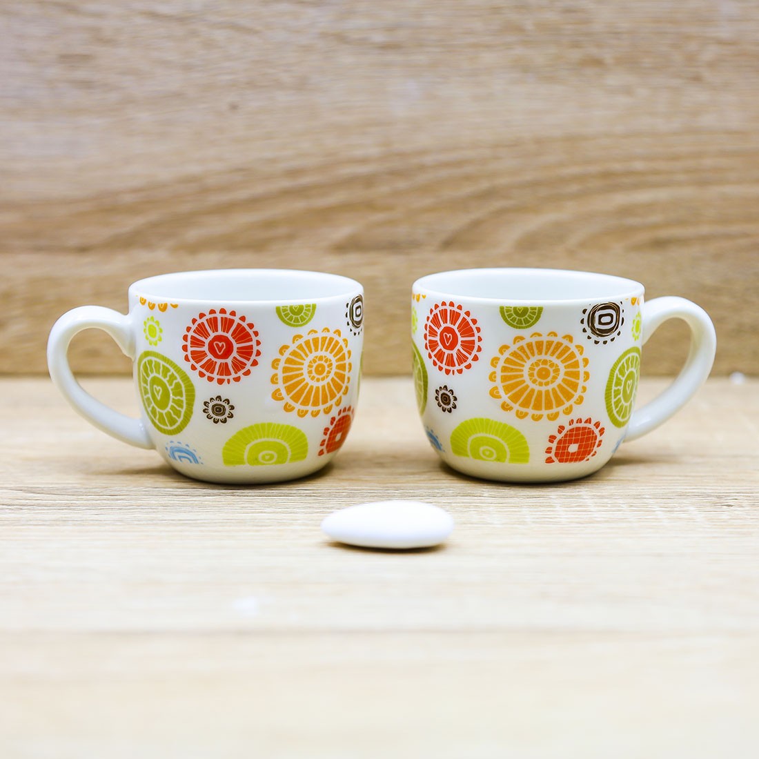 Set 2 Tazzine con Decori "Caffettino" Cuore Matto