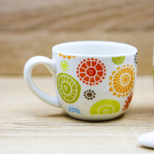 Set 2 Tazzine con Decori "Caffettino" Cuore Matto