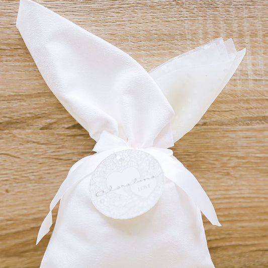 Sacchetto Bianco Pois Grande "Love" Claraluna