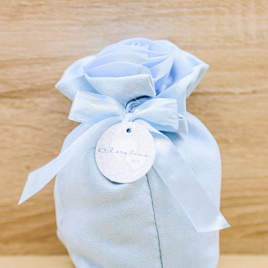 Sacchetto Azzurro con Rosa Grande "Boy" Claraluna
