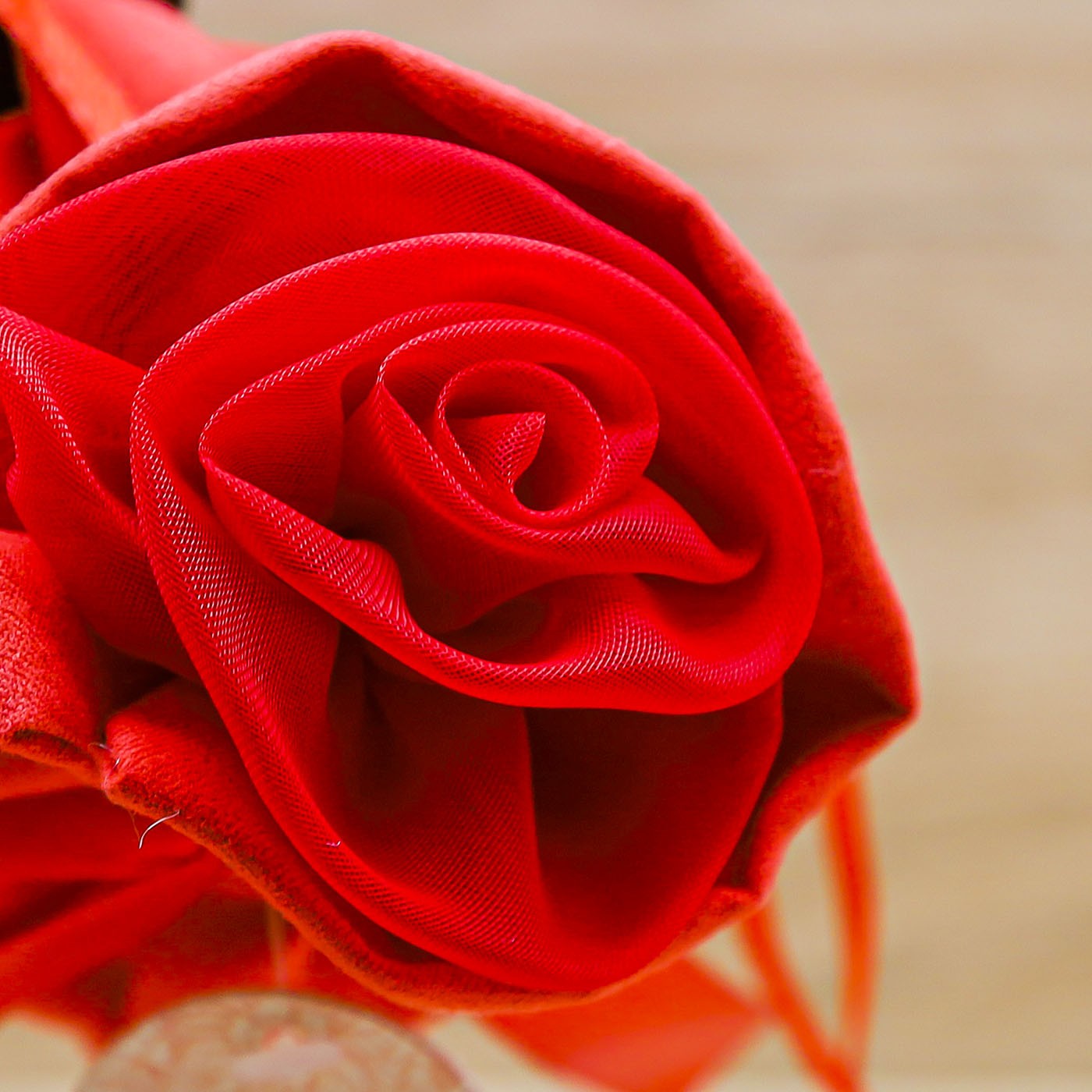 Sacchetto Rosso con Rosa Grande "Laurea" Claraluna