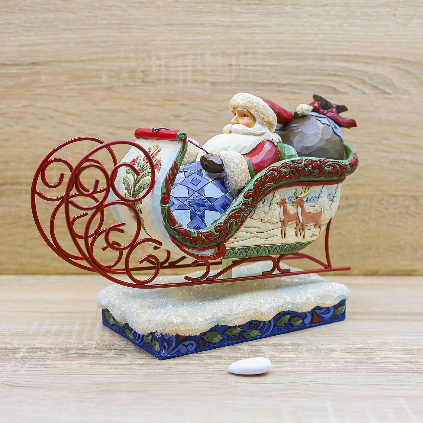 Enesco Jim Shore Ornament Natale: Babbo Natale Con Cardinale, Heartwood Creek, Dipinto A Mano 12,2 Cm