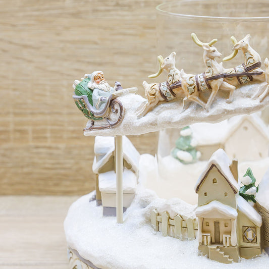 Portacandela con Babbo Natale su Slitta Enesco