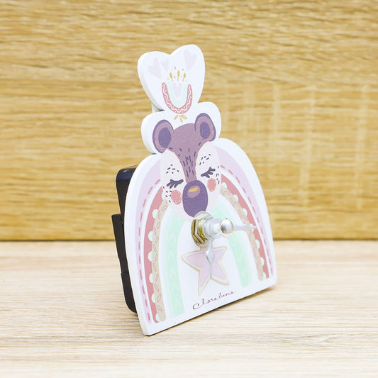 Orologio con Arcobaleno e Orsetto Rosa Claraluna