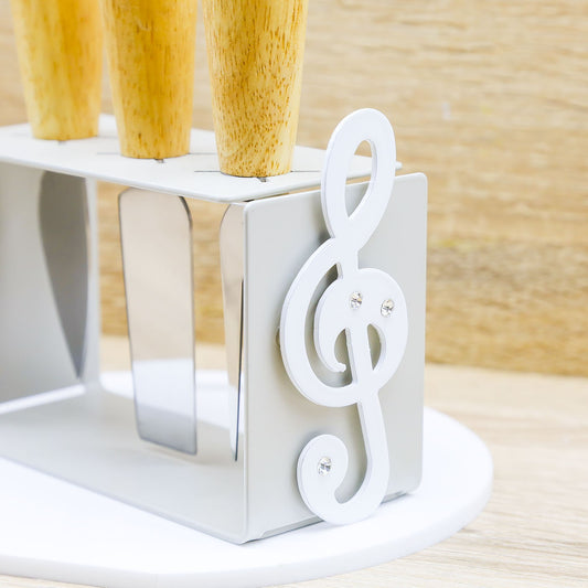 Porta Coltelli e Tagliere Chiave di Violino Tema Musica Negó