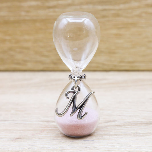 Clessidra Sabbia Rosa con Lettera Personalizzata Tabor