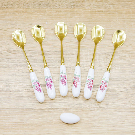 Set 6 Cucchiai Oro con Fiori Encantada
