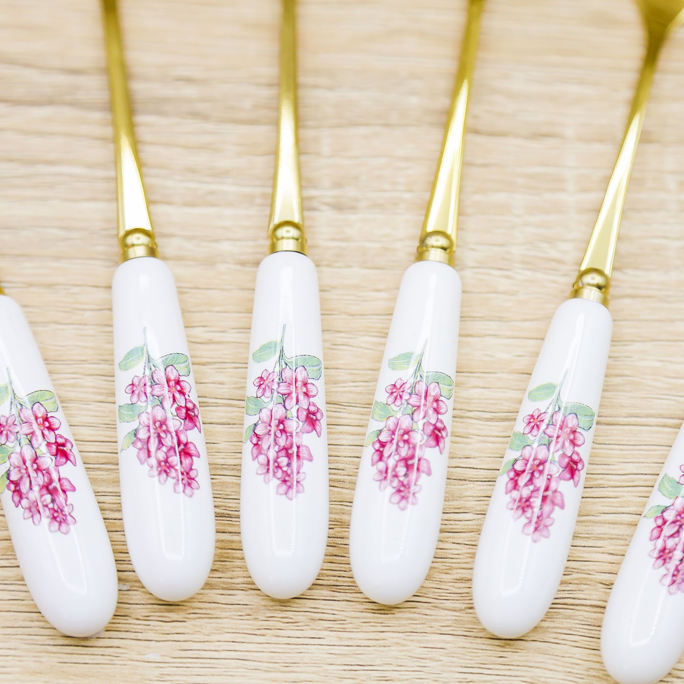 Set 6 Forchette Oro con Fiori Encantada