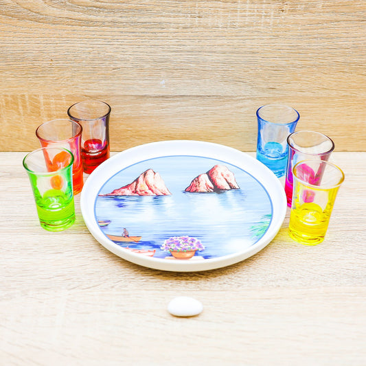 Vassoio con 6 Bicchieri "Linea Capri"