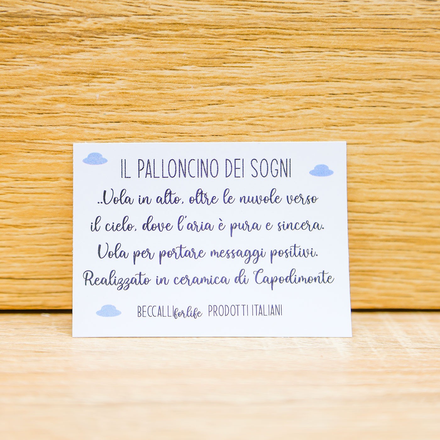 Quadretto con Palloncino e Cavallo a Dondolo Celeste Beccalli