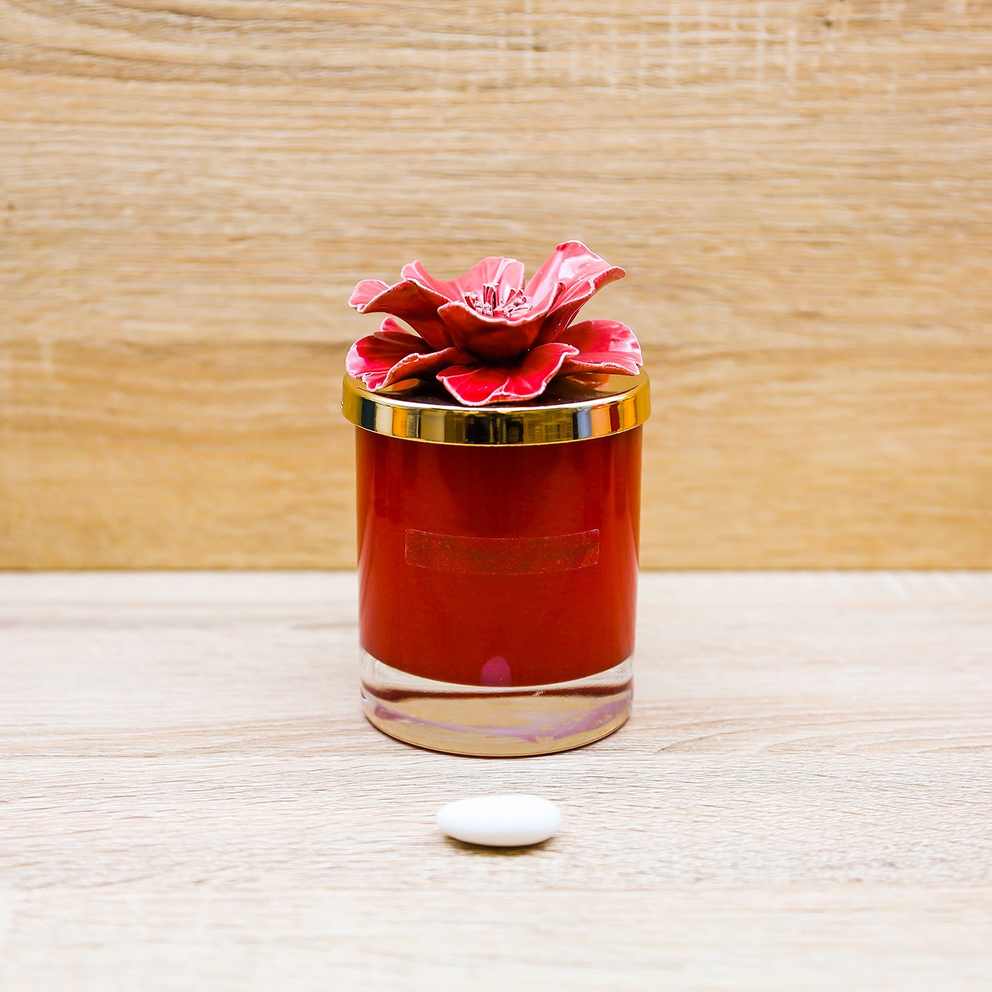 Candela Profumata con Fiore Rosso Pienne Design