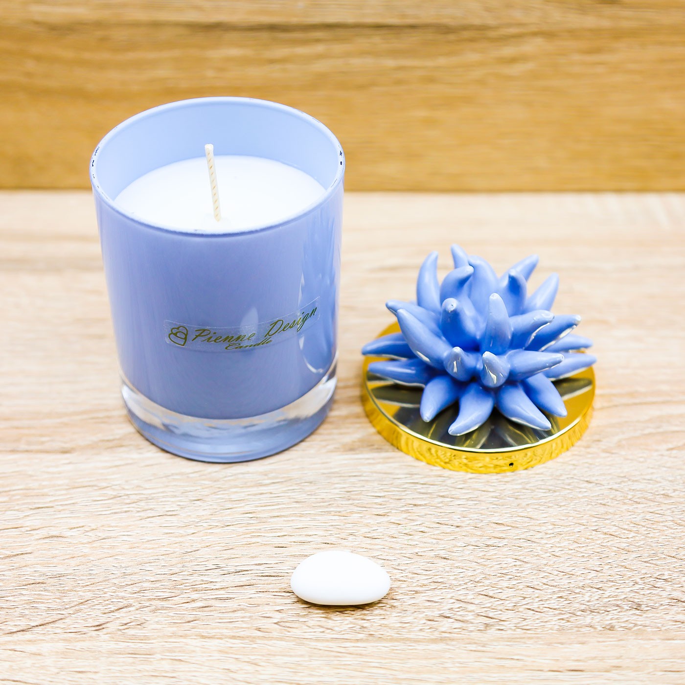 Candela Profumata con Riccio Celeste Pienne Design