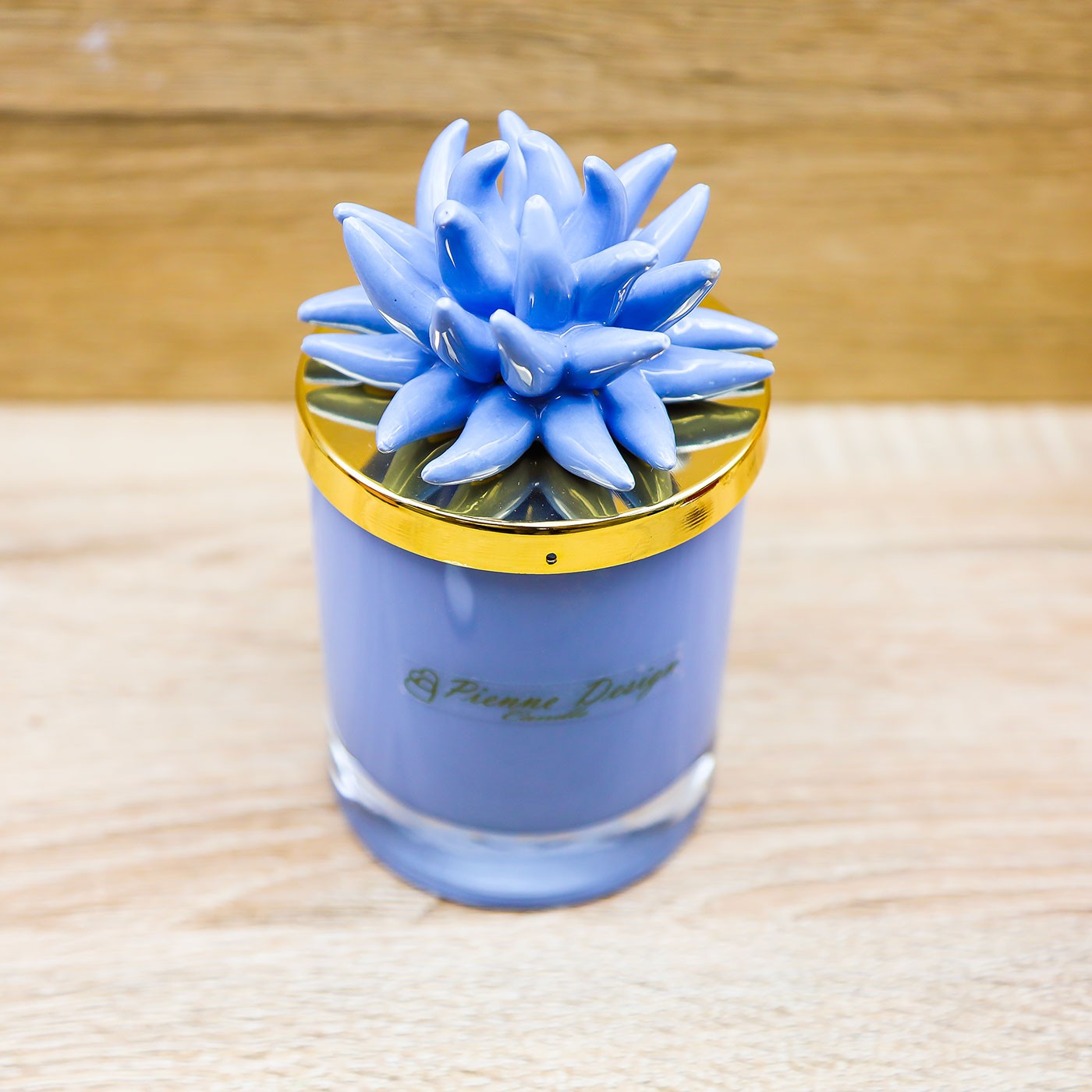 Candela Profumata con Riccio Celeste Pienne Design