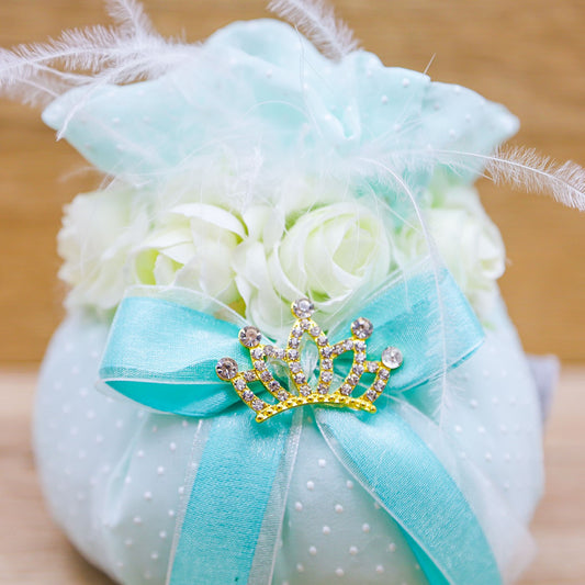 Sacchetto Puffo con Piume e Corona