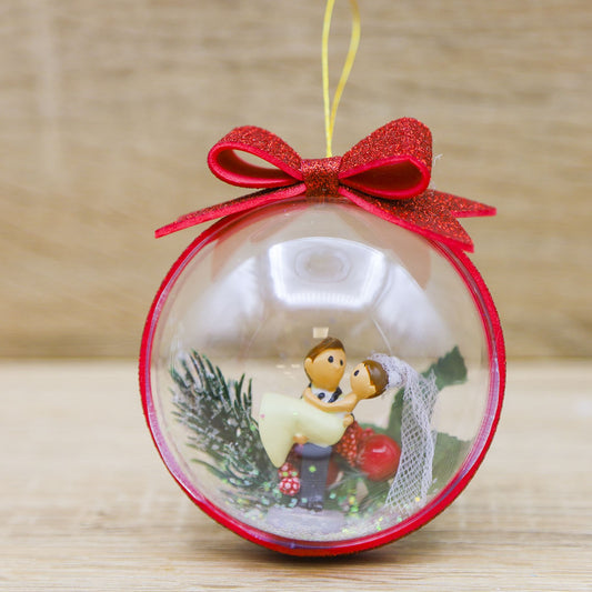 Palla di Natale Rossa con Sposi