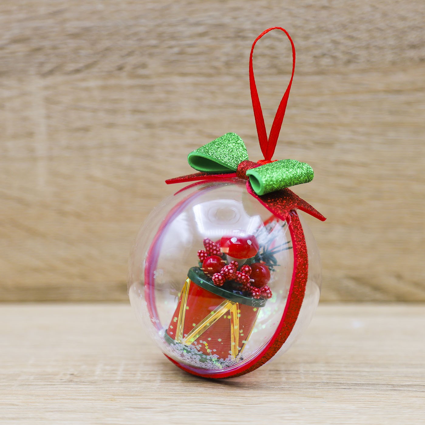 Palla di Natale Rossa con Tamburo