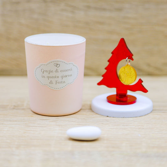 Candela con Albero di Natale