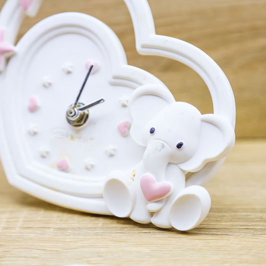 Orologio Cuore con Elefante Rosa Giovinarte