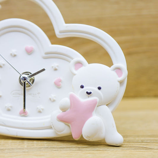 Orologio Cuore con Orsetto Rosa Giovinarte