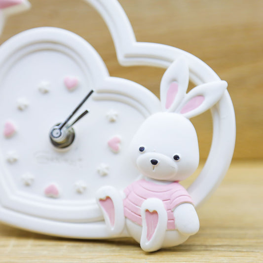 Orologio Cuore con Coniglietto Rosa Giovinarte