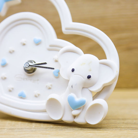 Orologio Cuore con Elefantino Celeste Giovinarte
