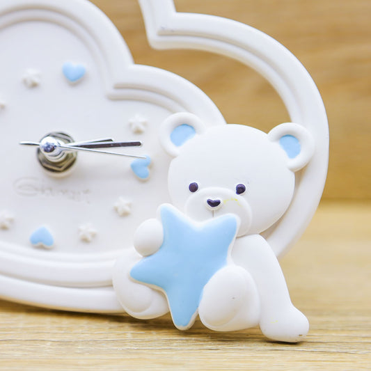 Orologio Cuore con Orsetto Celeste Giovinarte