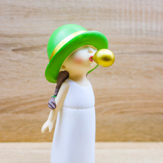 Bimba con Cappello Verde Cuore Matto