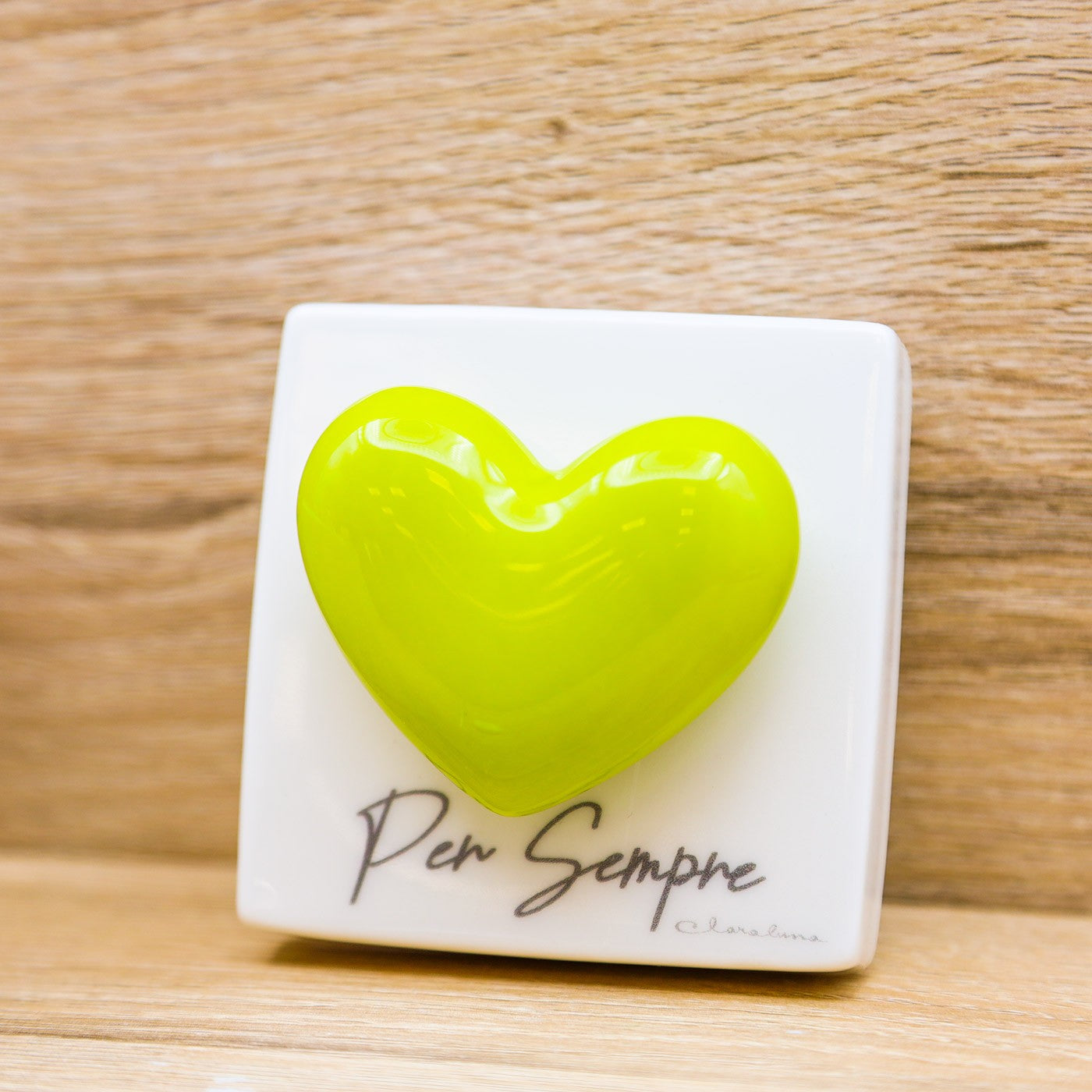 Scatola Piccola Cuore Verde "Per Sempre" Claraluna