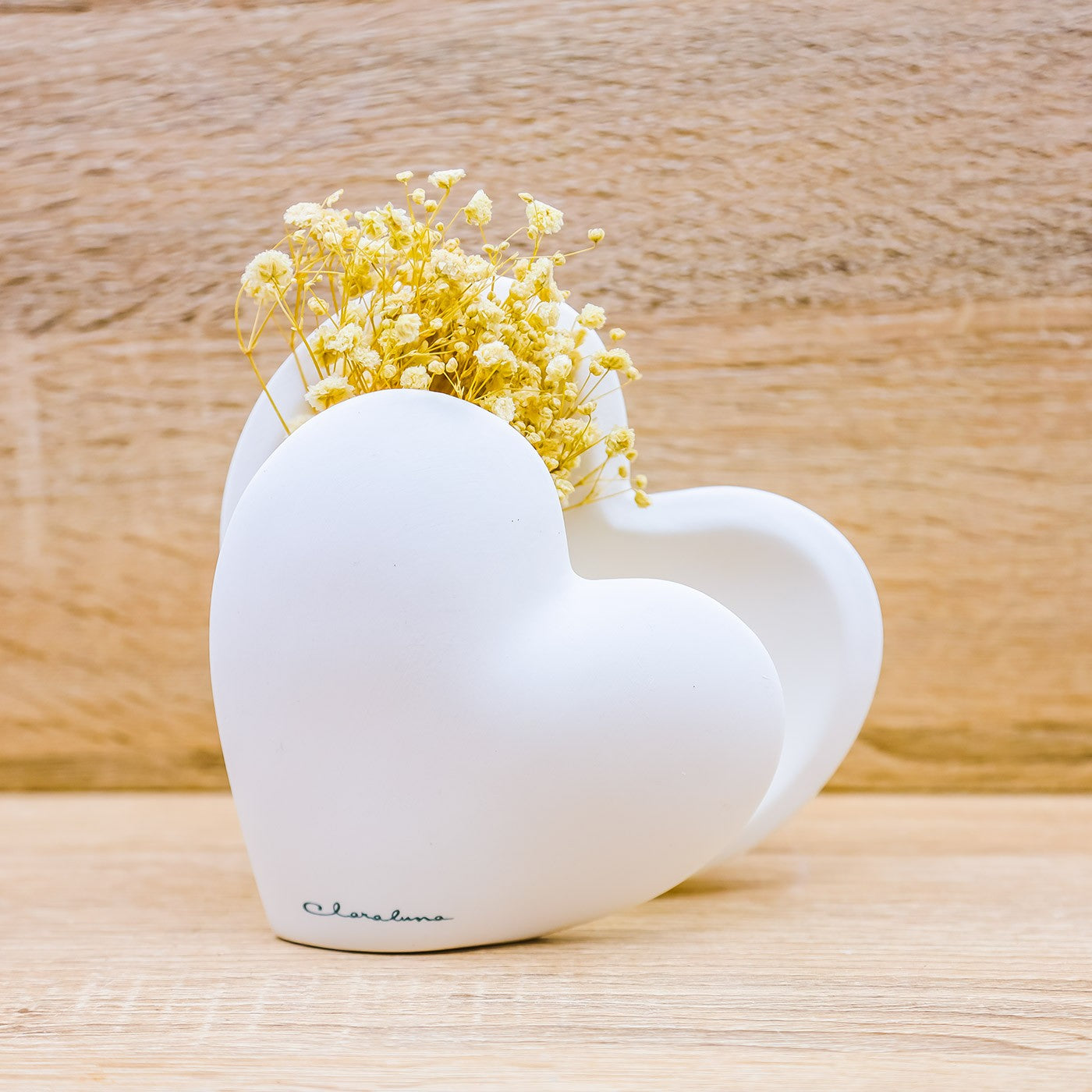 Vaso Cuore Medio con Fiori Claraluna