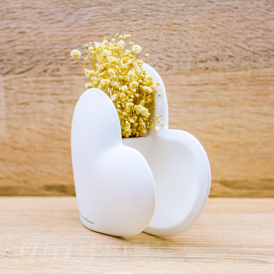 Vaso Cuore Medio con Fiori Claraluna