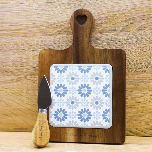 Tagliere Acacia con Fiori Claraluna