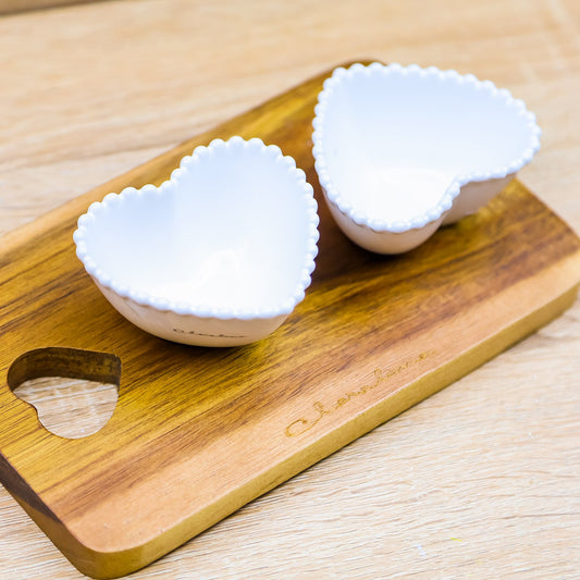 Vassoio con 2 Ciotole Cuore Claraluna