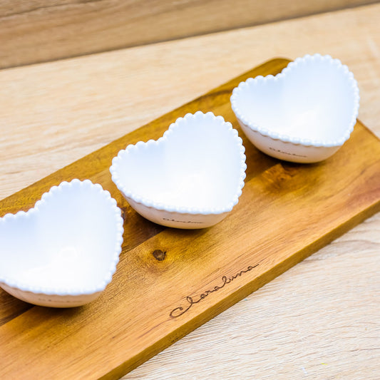 Vassoio con 3 Ciotole Cuore Claraluna