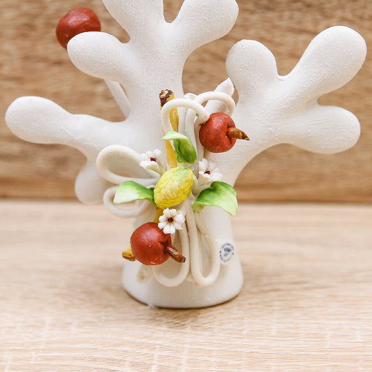 Profumatore Albero della Vita Piccolo Linea Frutta Porcellana di Capodimonte