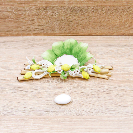 Portacandele Limoni Linea Limoni Porcellana di Capodimonte