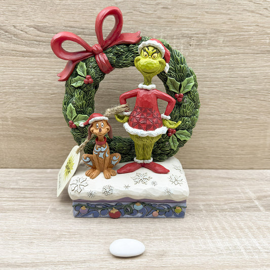 Grinch e Max con Corona Led Enesco