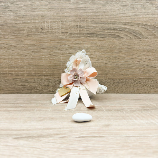 Sacchetto Centrino Con Fiore In Capodimonte Orchidea Bomboniere