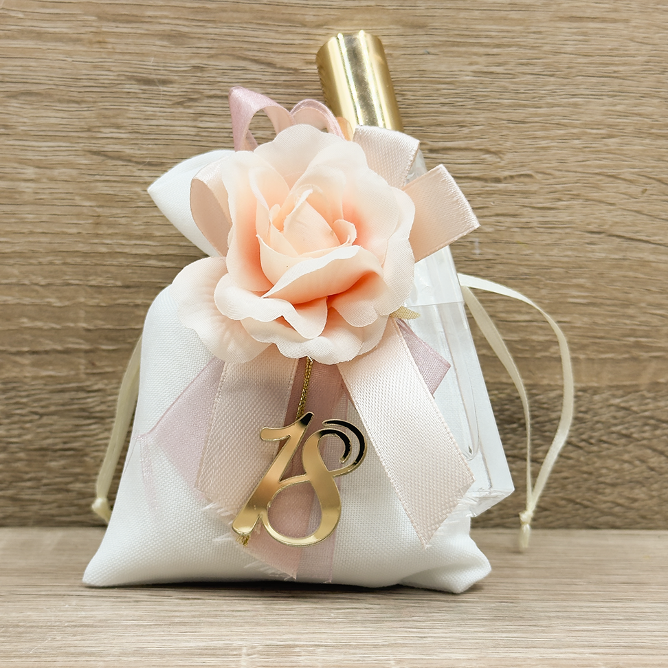 Sacchetto Con Fiore E Profumino Orchidea Bomboniere