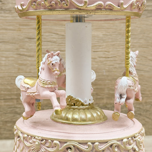 Carillon Giostra Con Cavalli Rosa Mandorle by Paben