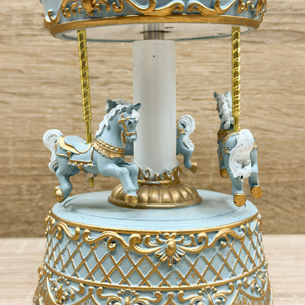 Carillon Giostra Con Cavalli Azzurro Mandorle by Paben