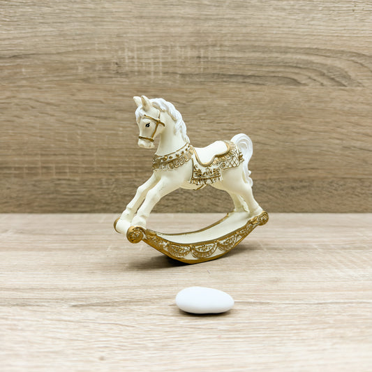 Cavallo A Dondolo Bianco Piccolo Mandorle by Paben