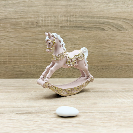 Cavallo A Dondolo Rosa Piccolo Mandorle by Paben