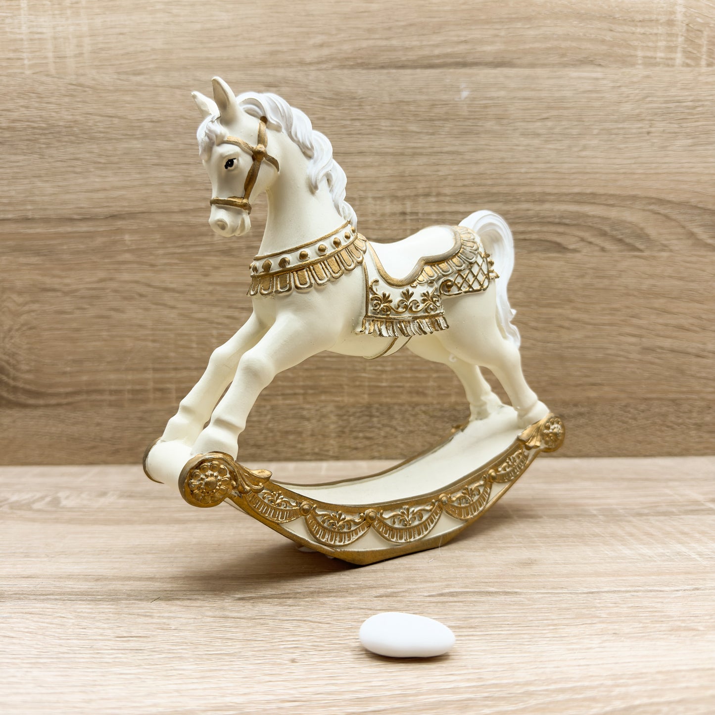 Cavallo A Dondolo Bianco Mandorle by Paben