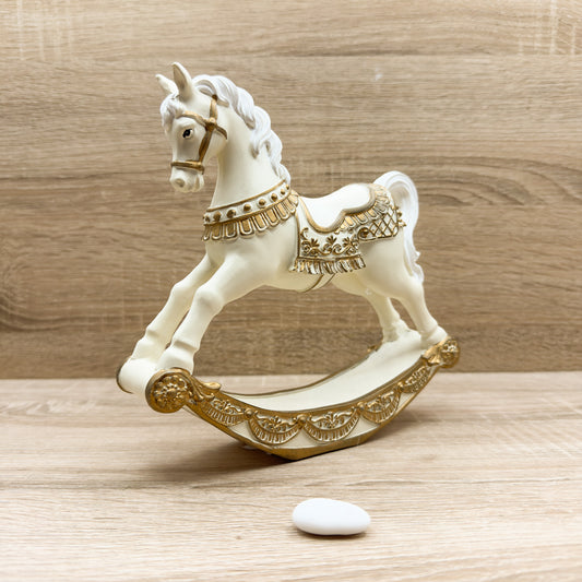Cavallo A Dondolo Bianco Mandorle by Paben