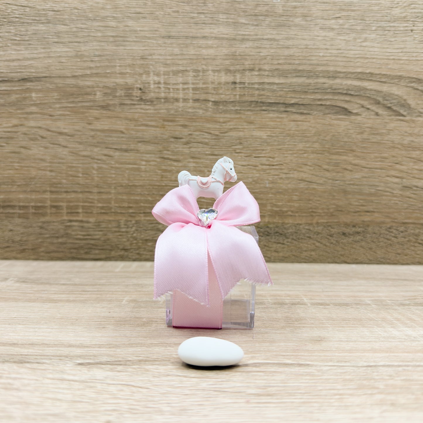 Scatolina Portaconfetti Cavallino Rosa Orchidea Bomboniere