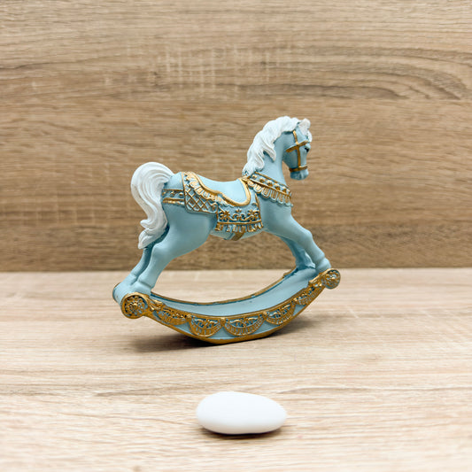 Cavallo A Dondolo Azzurro Piccolo Mandorle by Paben