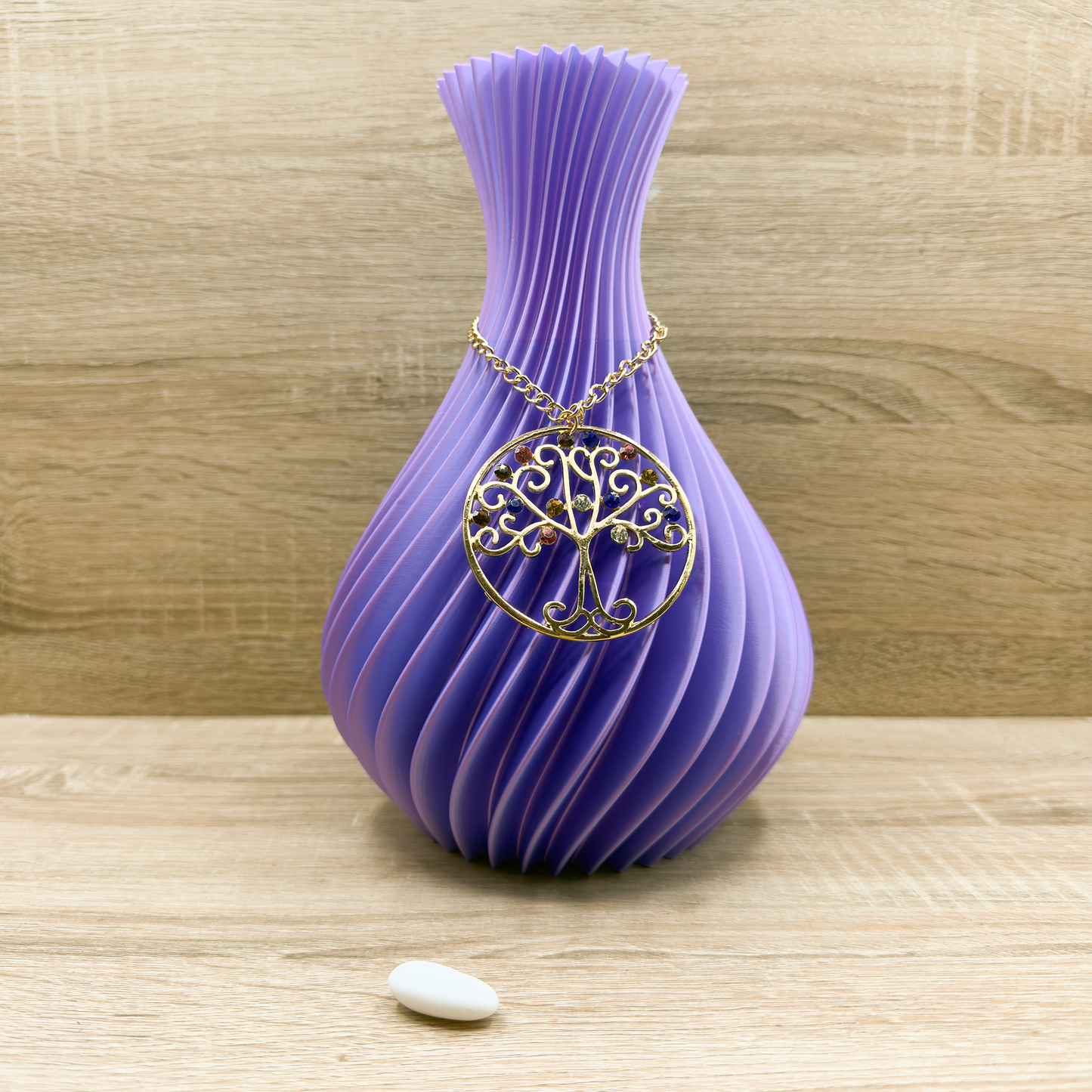 Vaso In Polimero Viola Con Effetto Plissettato Madrhelen