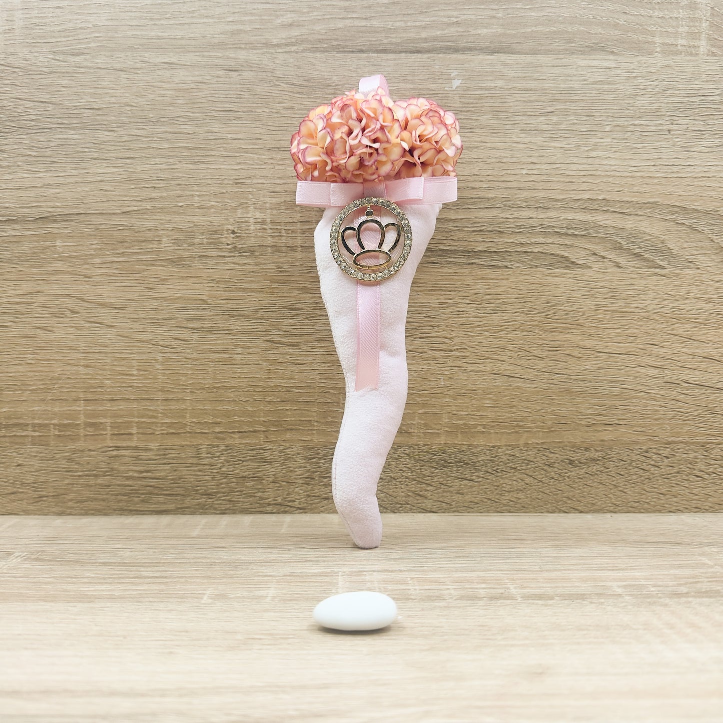 Corno Velluto Rosa Con Corona Linea Fortuna Orchidea Bomboniere