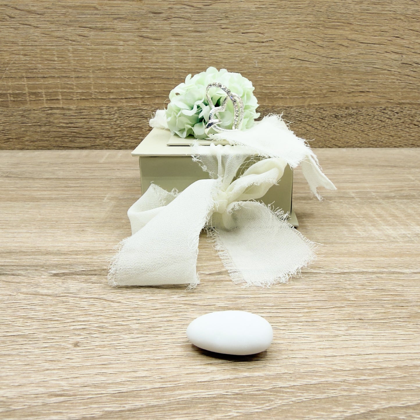 Scatolina Con Confetti E Candela Rosa Verde Orchidea Bomboniere